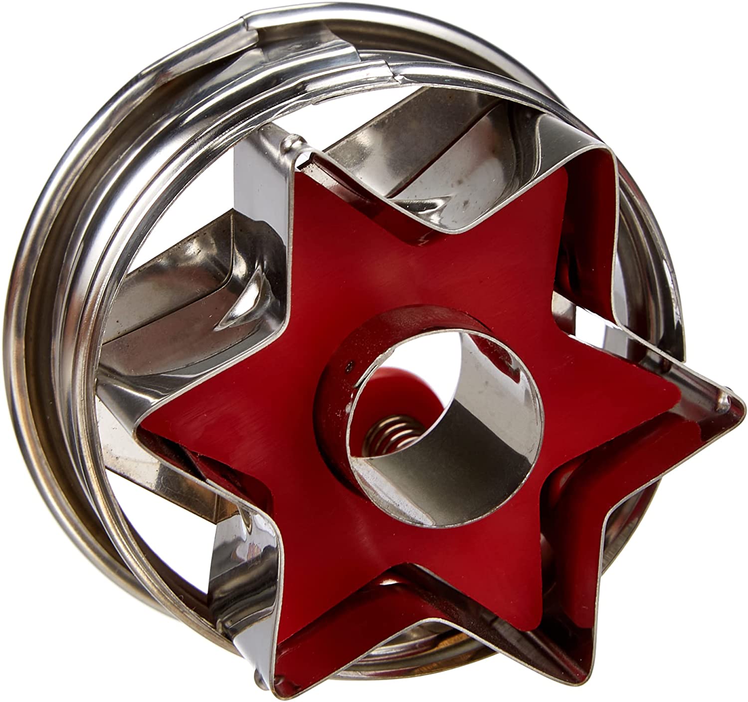Staedter Städter 966322 4.8 x 4.8 x 4.8 cm/Cookie Star, Stainless Steel, Silver/Red