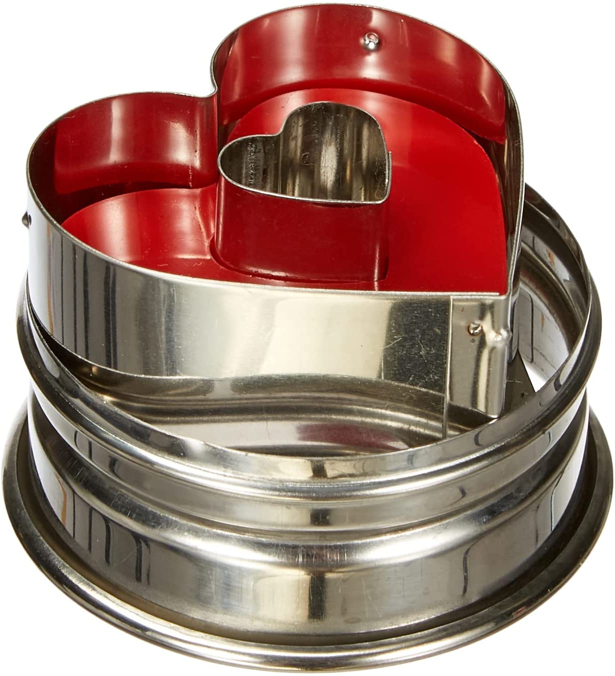 Staedter Städter 966353/Cookie Heart 4.8 x 4.8 x 4.8 cm/Stainless Steel Diameter 4.8 cm Silver/Red
