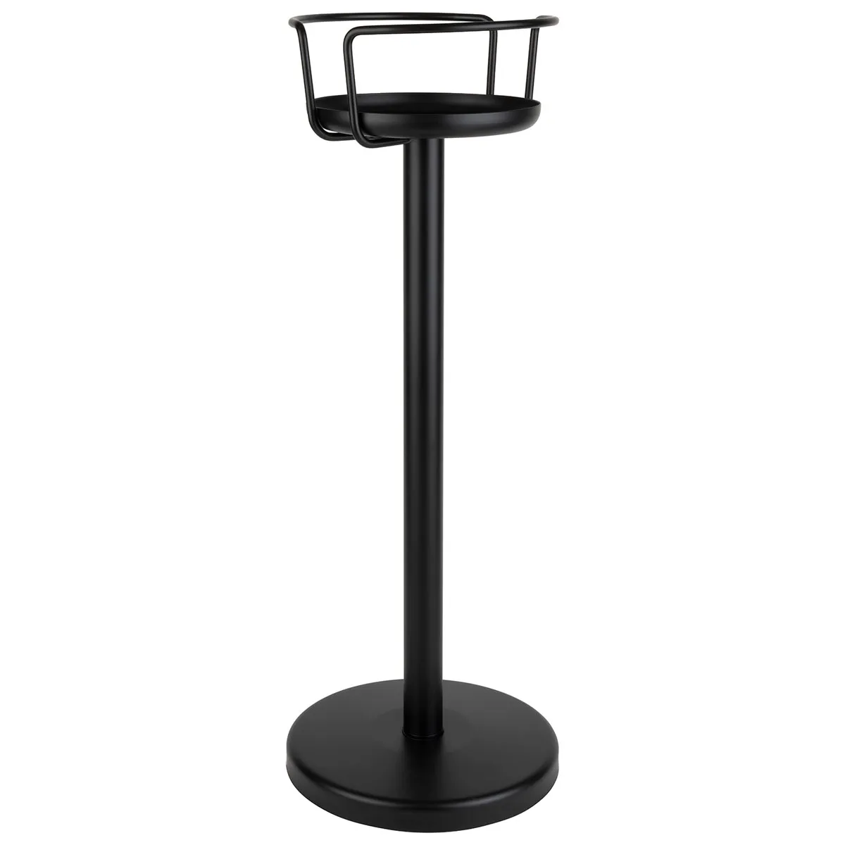 Stand for wine and champagne coolers 36117, metal, die-cast zinc, black, top outer diameter: 24.5 cm, inner diameter: 21 cm, diameter: 24.5 / 26.5 cm, height: 73 cm