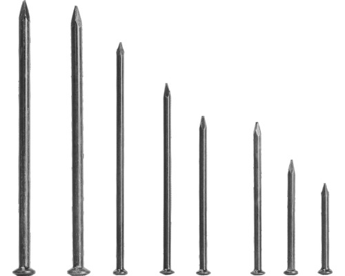 Dresselhaus Steel nails assortment 6 pieces. blued in a plastic viewing box 850 pieces