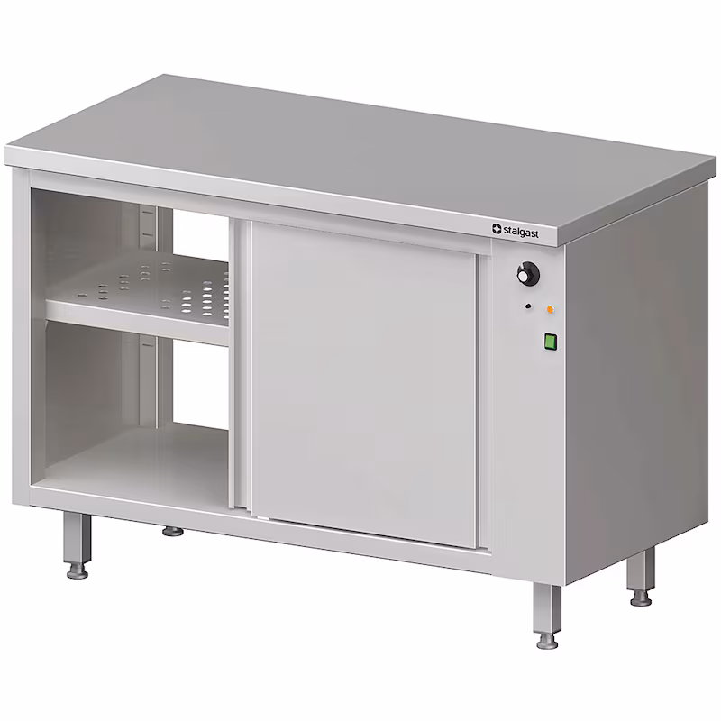 Stalgast stainless steel pass-through warming cabinet with sliding doors 1000x600x850 mm