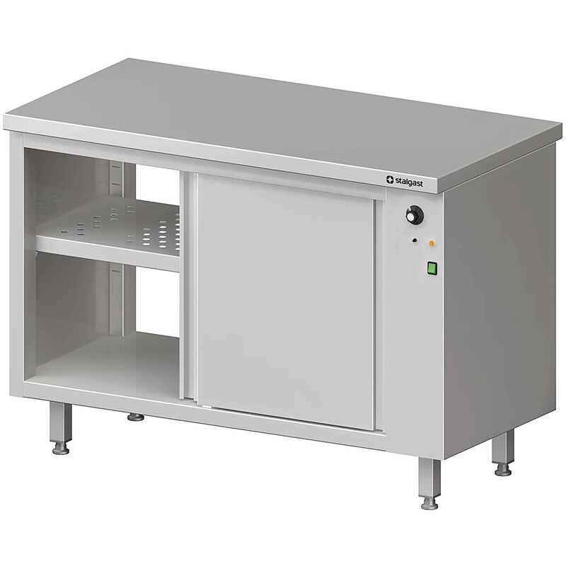 Stalgast stainless steel pass-through warming cabinet with sliding doors 1100x600x850 mm