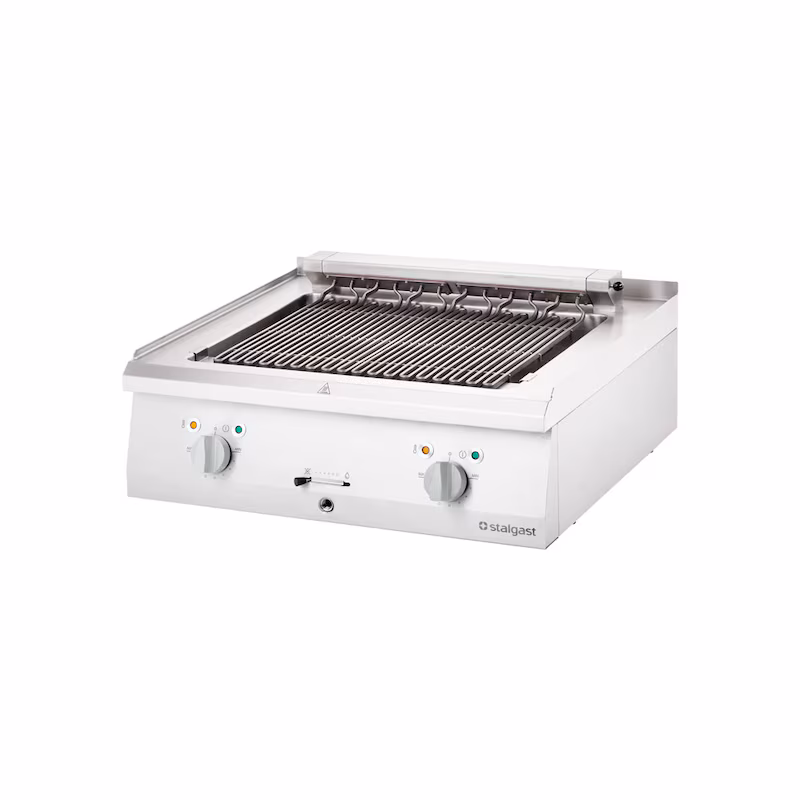 Stalgast stainless steel electric water grill as a tabletop unit from the 700 ND series, 800 mm