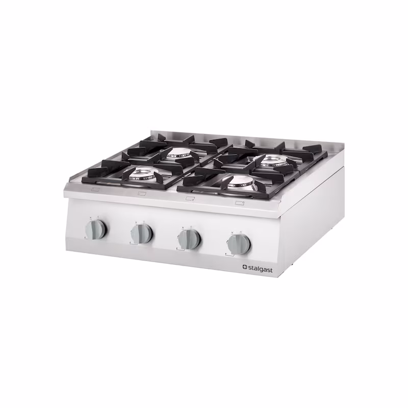 Stalgast stainless steel gas hob with 2 burners (3.5 + 5) as a tabletop unit, 700ND series