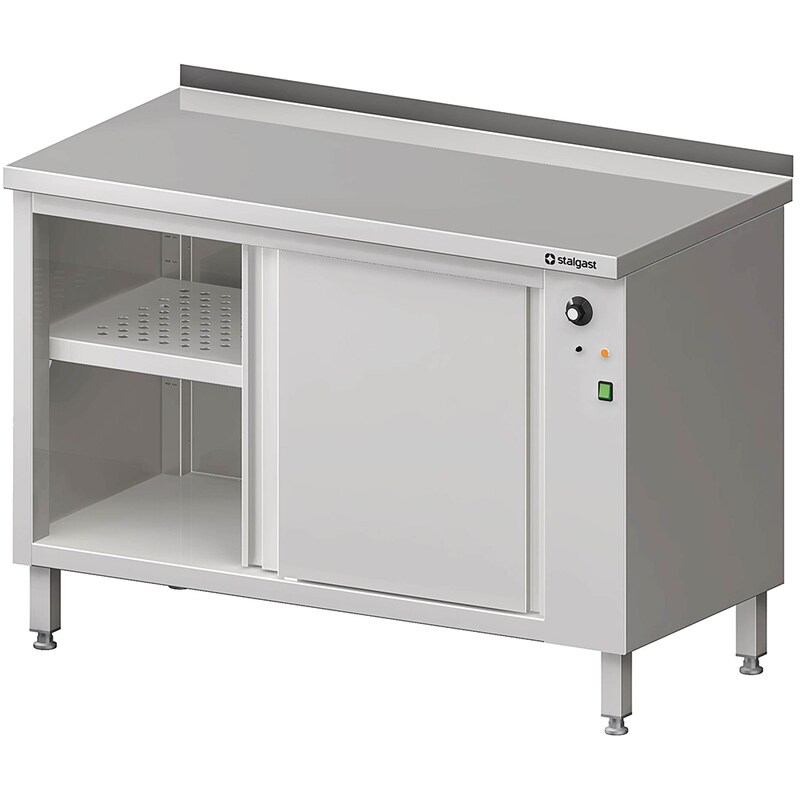 Stalgast stainless steel warming cabinet with sliding doors 1300x600x850 mm with raised edge