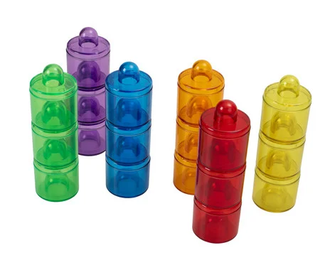 TickIT Stackable transparent paint pots with lids, 18 pieces 532g
