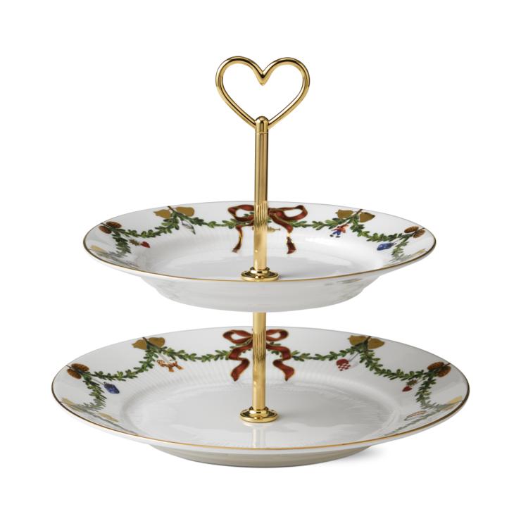 Royal Copenhagen Star Fluted Christmas Cake Stand