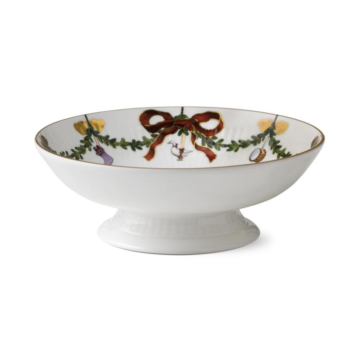 Royal Copenhagen Star Fluted Christmas Bowl On Foot