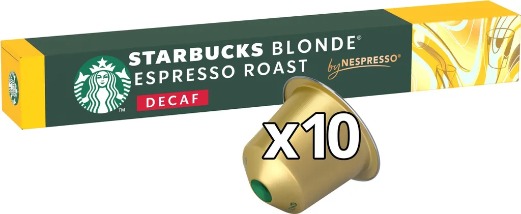 Nestlé Starbucks Blonde Espresso Roast Decaffeinated for NESPRESSO (1 x 10 capsules)