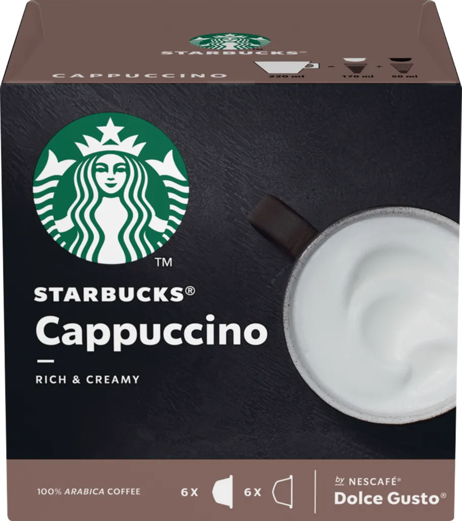 Nestlé Starbucks by Nescafe Dolce Gusto 12 capsules Cappuccino Rich and Creamy Arabica Coffee 120g