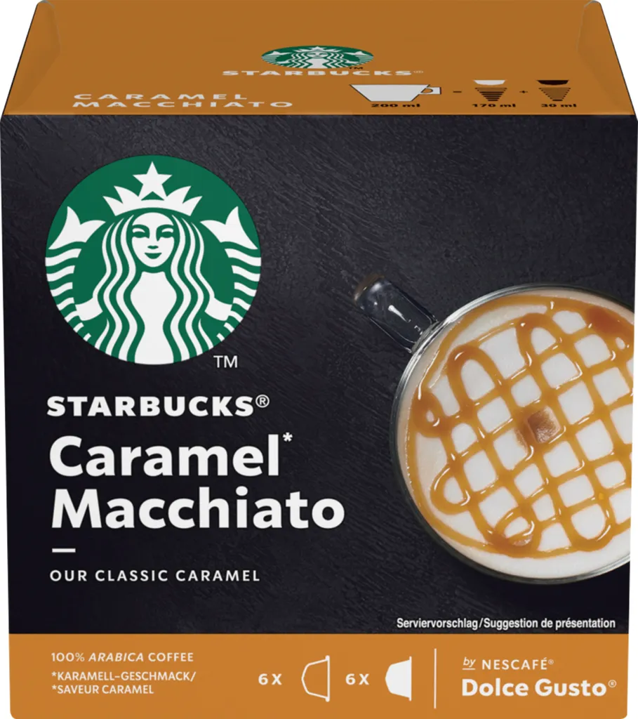 Nestlé Starbucks by Nescafe Dolce Gusto Caramel Macchiato Arabica Coffee 12 Capsules 128g