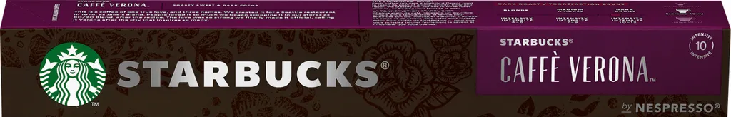 Nestlé Starbucks Caffe Verona by Nespresso Coffee Capsules Roasted Coffee 55g, 10 Capsules 55g
