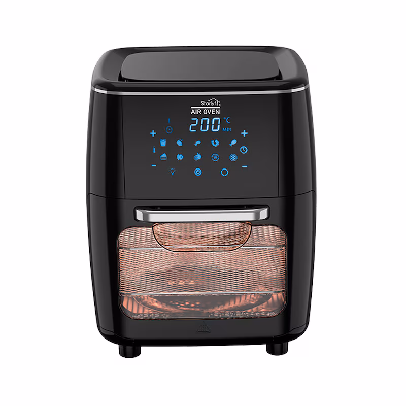 Starlyf Air Oven XXL, Hot Air Fryer 1700 Watts, 12 Liters, Fryer with 10 Programs, Rotisserie Function, Rotisserie Spit