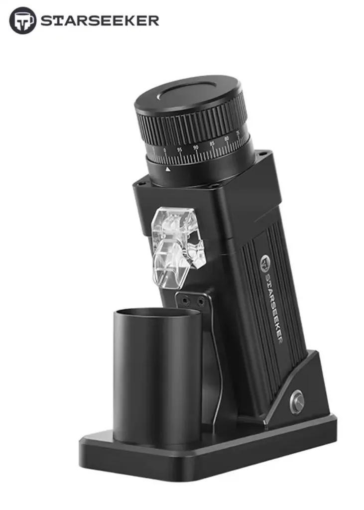 STARSEEKER E55 Pro Black Electric Coffee Grinder 55mm Titanium Conical Burr Conical Grinding Disc