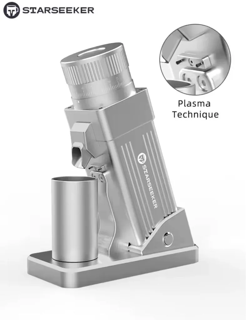 STARSEEKER E55 Pro Silver Electric Coffee Grinder 55mm Titanium Conical Burr Conical Grinding Disc