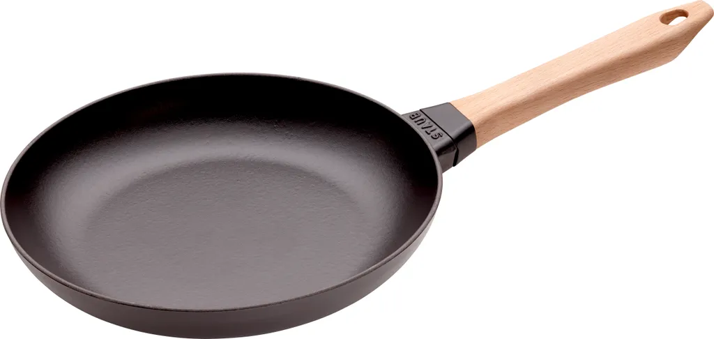Staub frying pan with wooden handle, 26 cm cast iron black round Pans 40511-952-0
