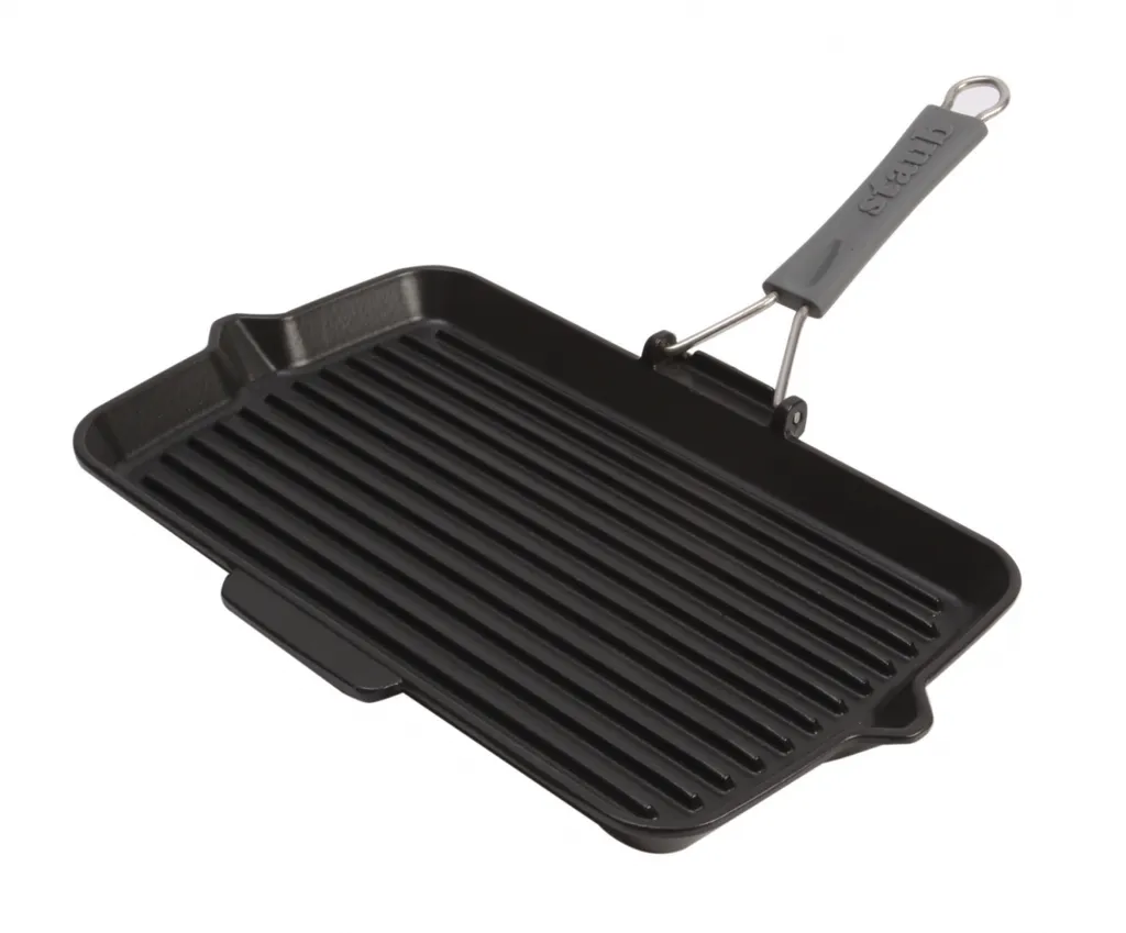 Staub cast iron grill pan, rectangular, 34cm, black