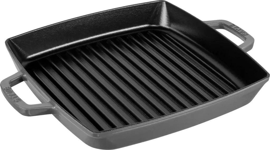 Staub square induction grill pan 28cm graphite grey
