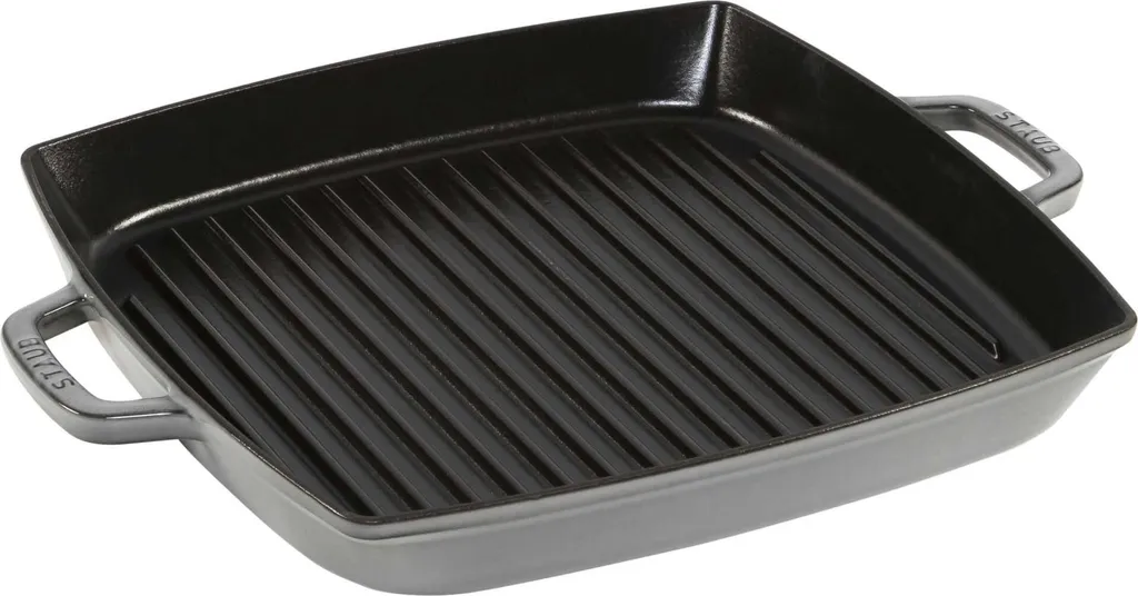 Staub square induction grill pan 33cm graphite grey