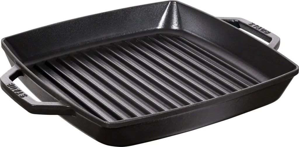 STAUB Grill Pan with 2 Handles Cast Iron 28x28cm Black