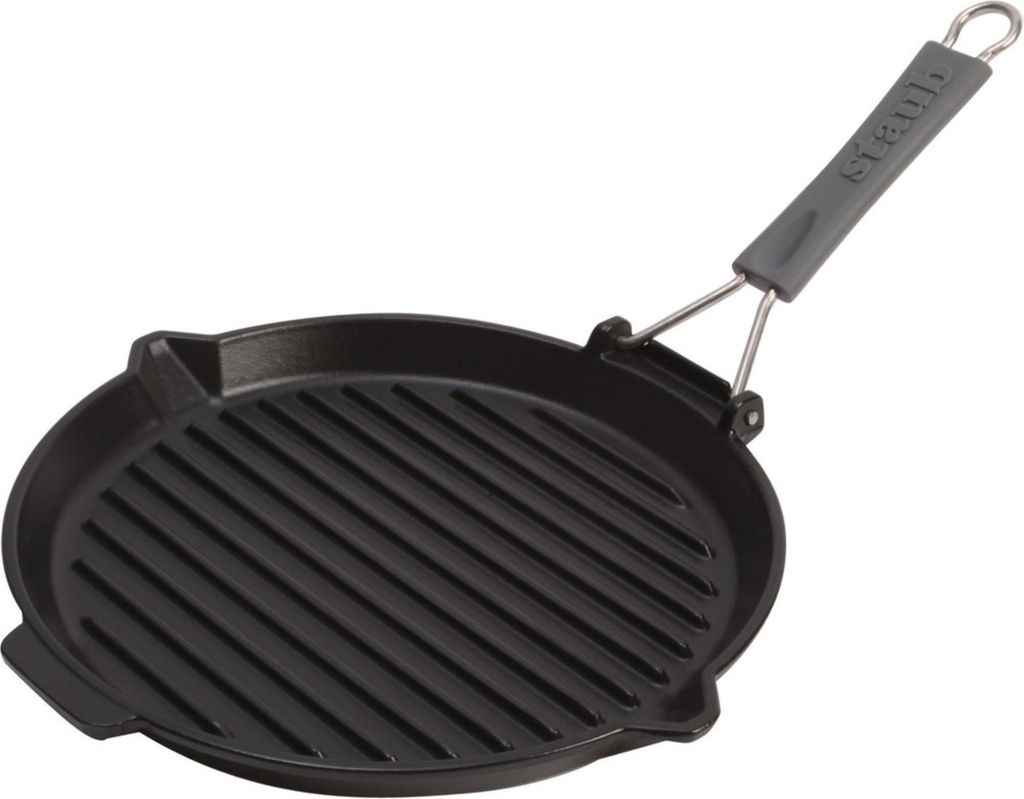 Staub Grill Pan with Pouring Spout, 27 cm | Round | Cast Iron | Black (40509-426-0)