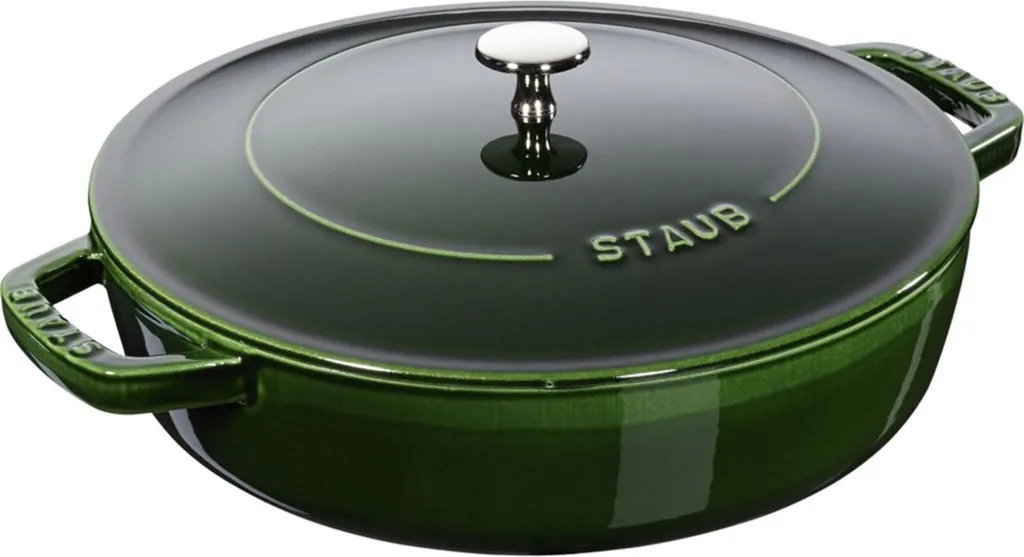 Staub cast iron roasting pan, round basil 28 cm