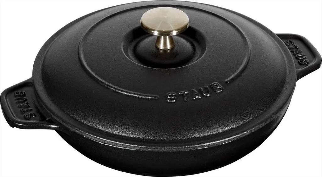Staub Round Fountain with Lid, Cast Iron, Matte Black, 20 cm