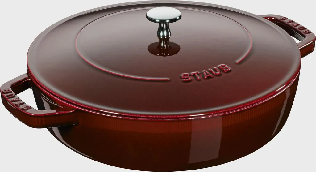 Staub Chistera braising pan, 24 cm | round | cast iron | grenadine red