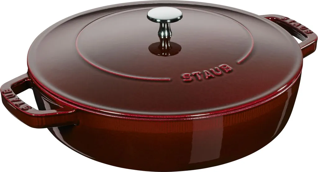 Staub Chistera braising pan, 28 cm | round | cast iron | grenadine red