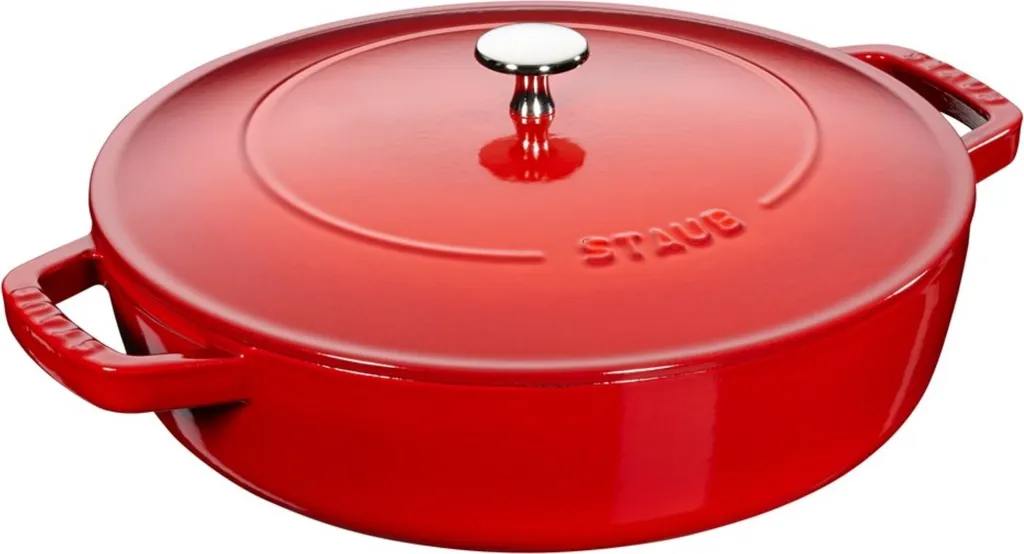 Staub Chistera braising pan, 28 cm | round | cast iron | cherry red (40511-474-0)