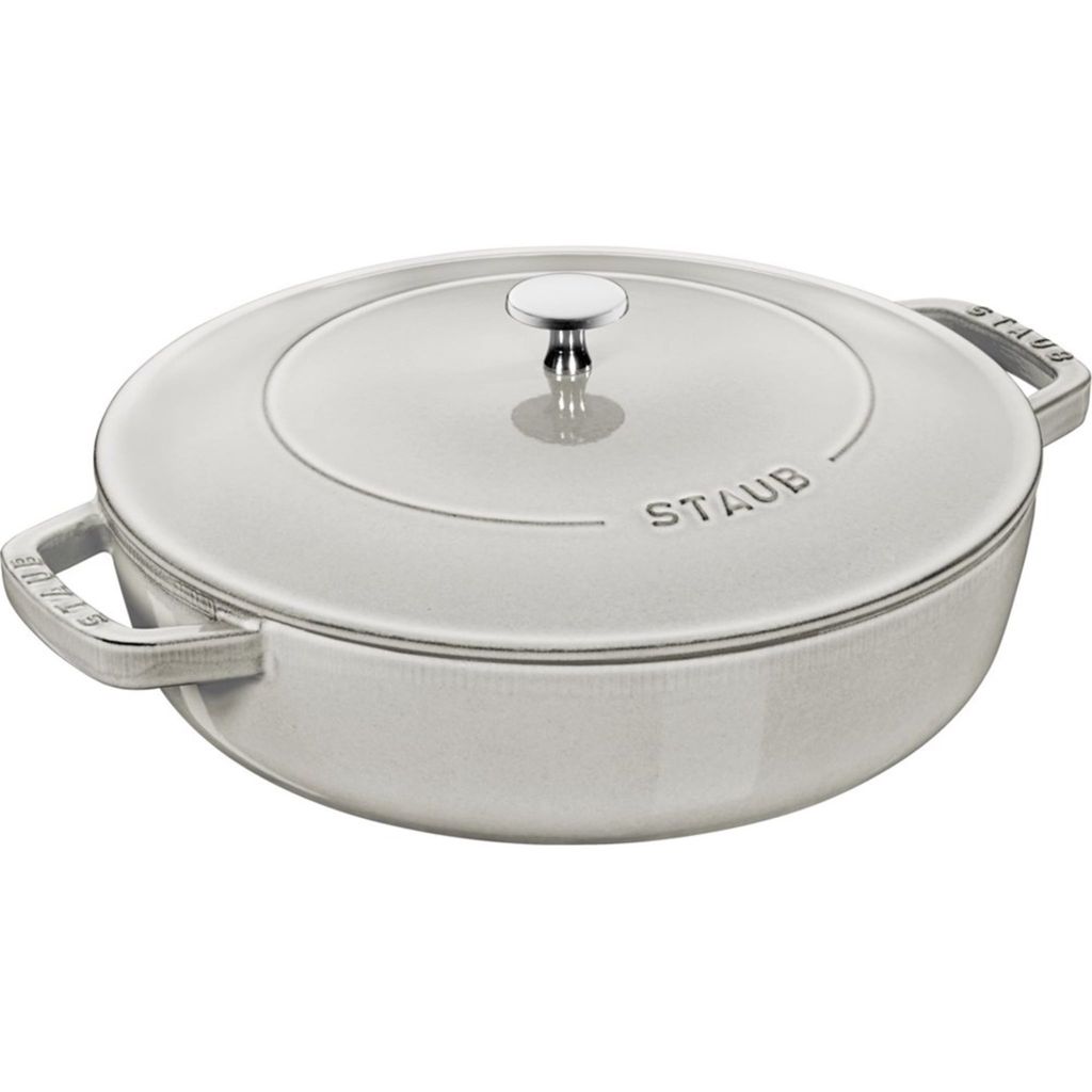 Staub Chistera braising pan, 28 cm round cast iron white truffle white truffle