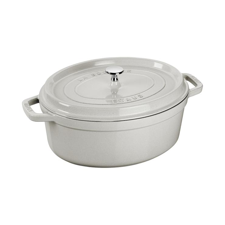 STAUB Dust White Truffle Pot Oval