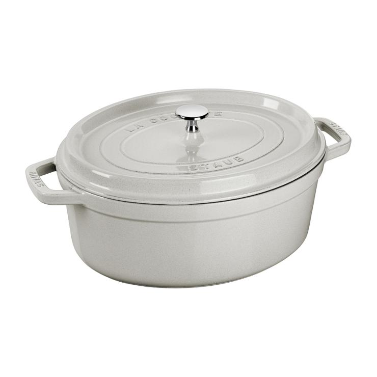 STAUB Dust White Truffle Pot Oval
