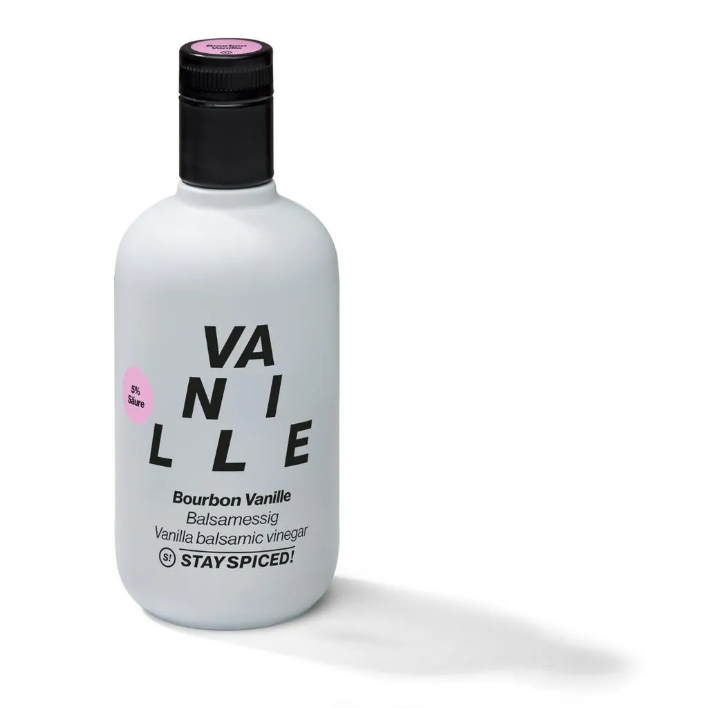 Spiceworld STAY SPICED Vanilla Vinegar Red 500 ml – fruity vinegar with a delicate vanilla note for salads & desserts