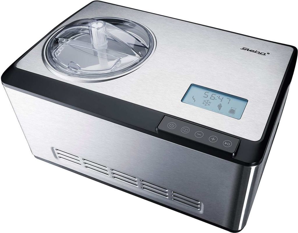 STEBA IC 180 Ice Cream Maker Stainless Steel/Black 2 l Capacity for up to 25 Scoops of Ice Cream