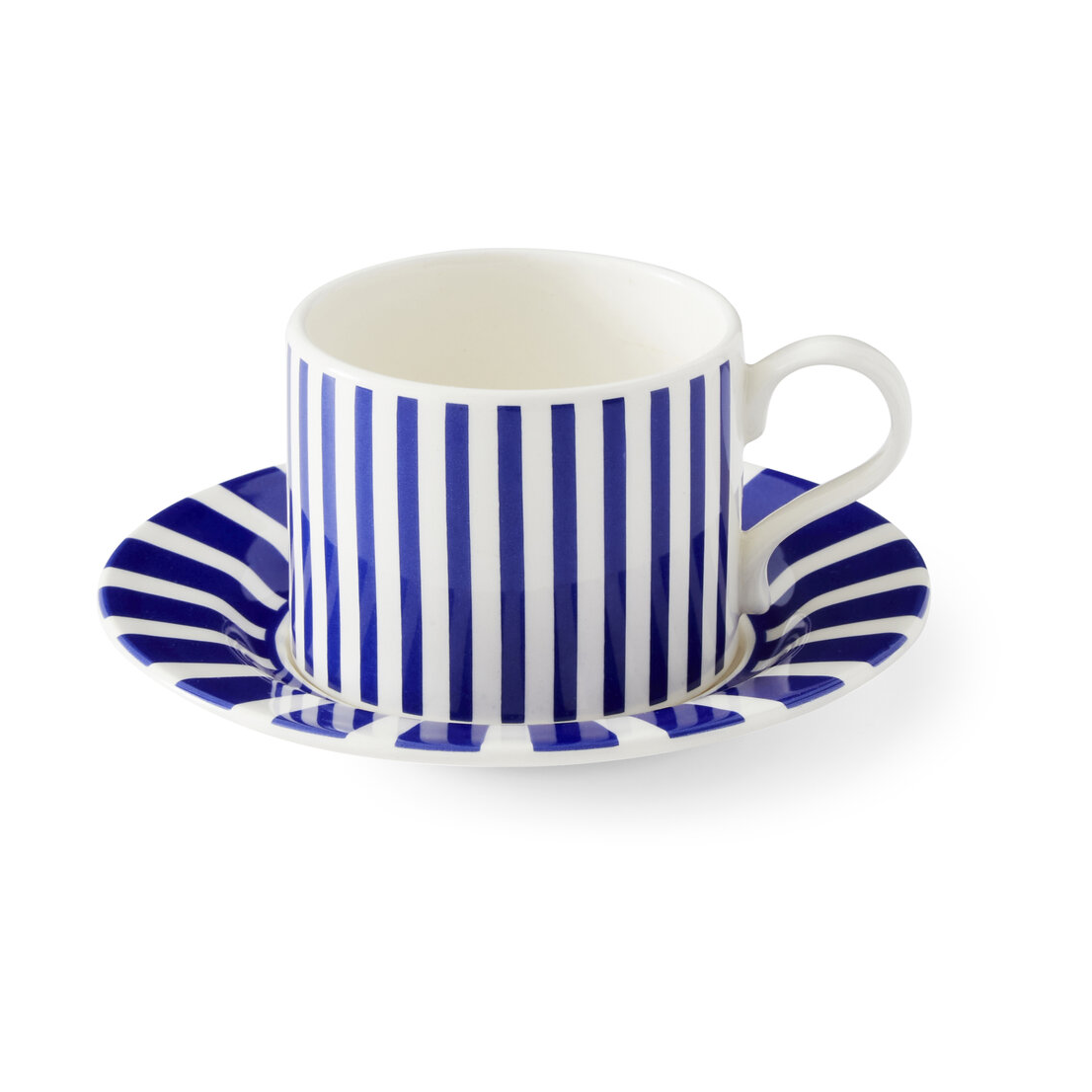 spode Steccato Teacup 29 cl and Saucer Ø15.5 cm, Blue-White