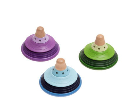 tts Wooden spinning tops, 3 pieces 2052g