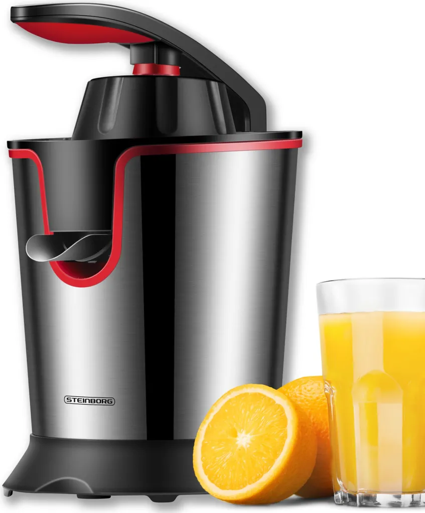 Steinborg Citrus Press Juicer, 300 Watt, Stainless Steel Housing, Dishwasher Safe