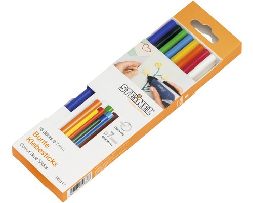 Steinel colorful glue sticks Ø 7 mm Color pack of 16
