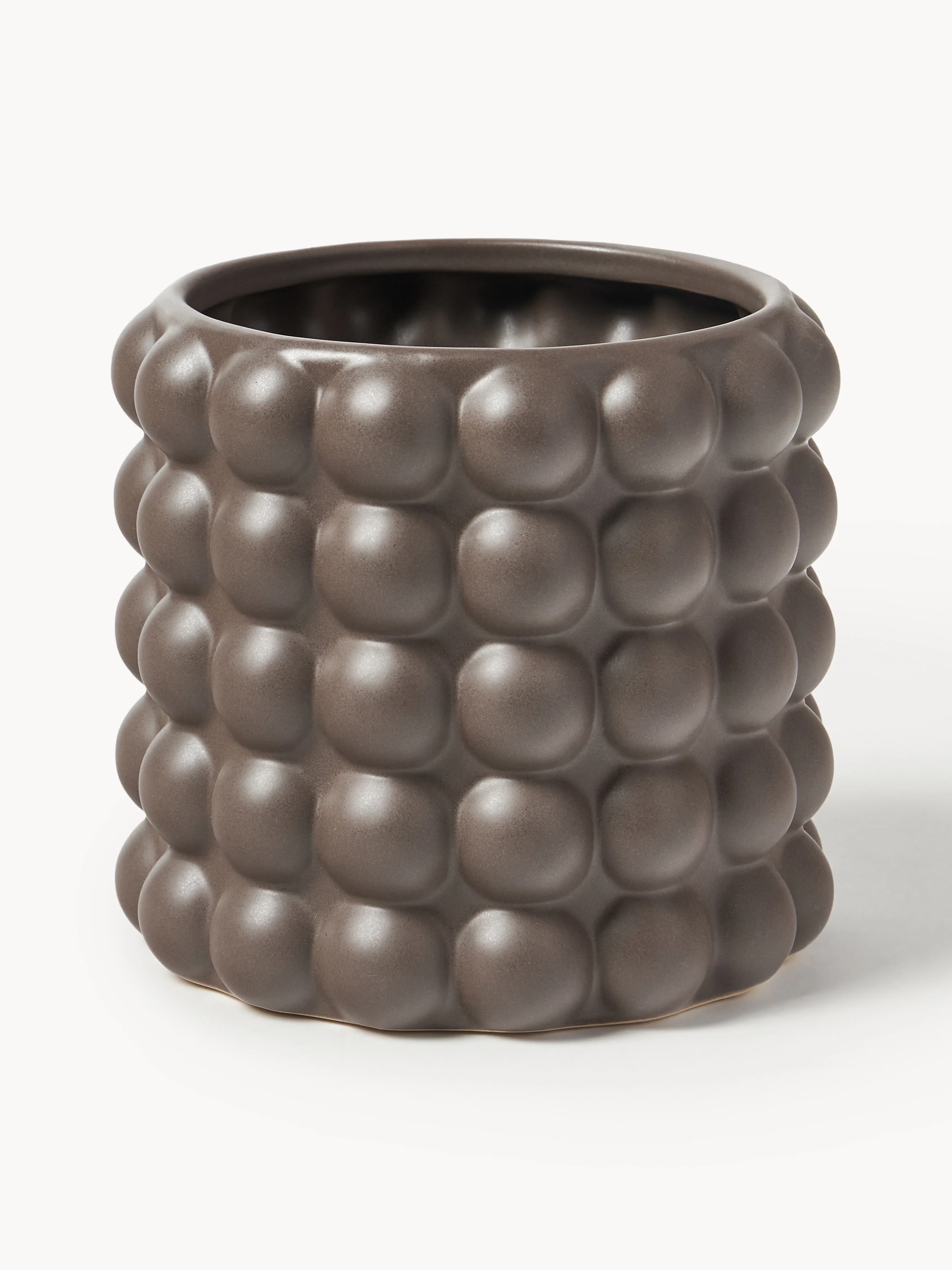 Westwing Collection Stoneware flower pot Bob, H 15 cm, Taupe
