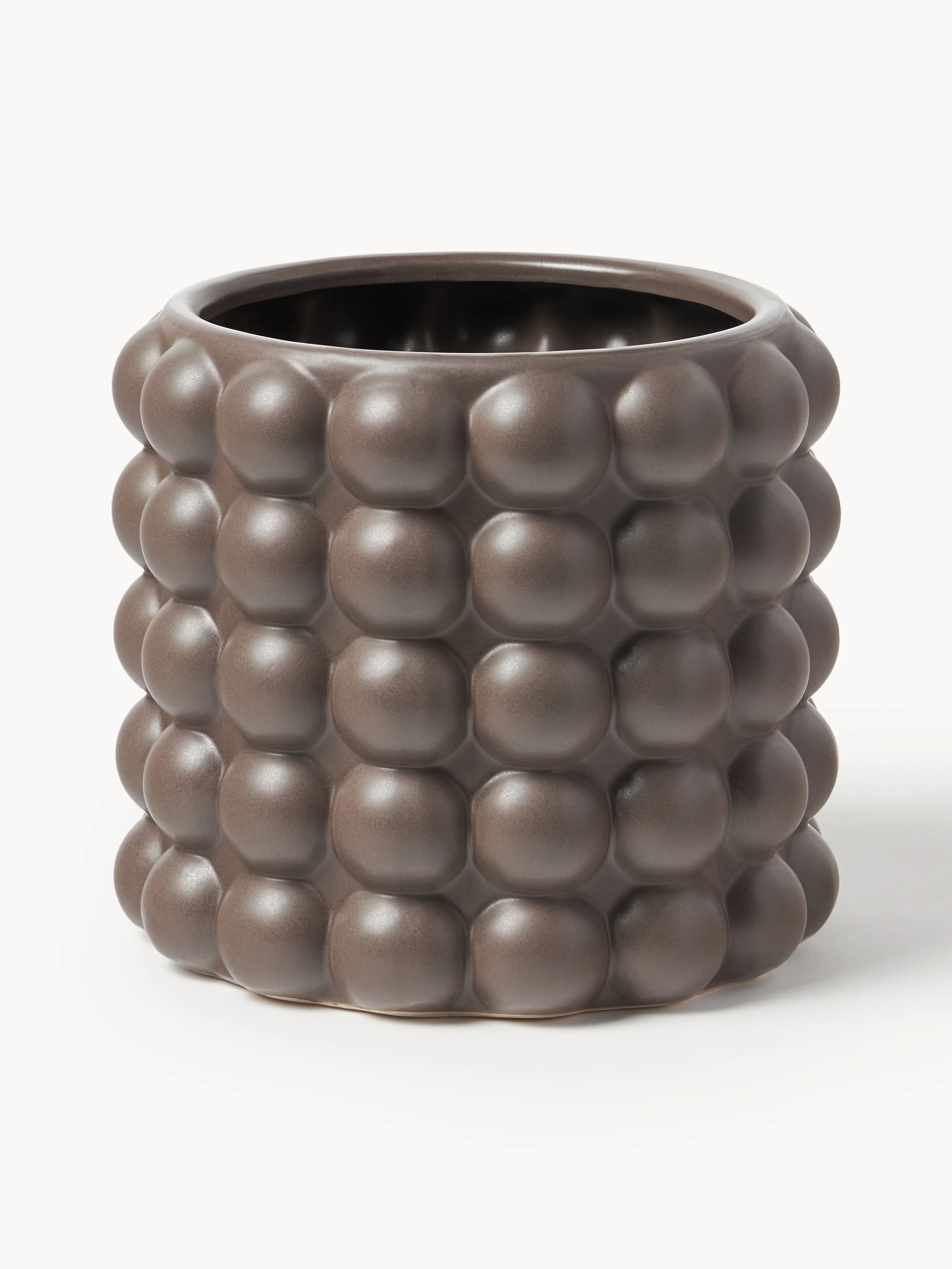 Westwing Collection Stoneware flower pot Bob, H 21cm, Taupe