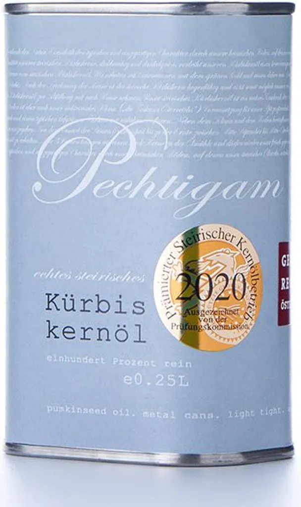 Pechtigam Styrian pumpkin seed oil in a 250ml can 250 ml