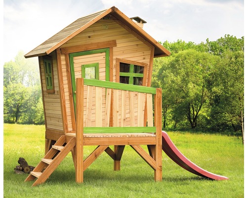 Stilt house axi Robin wood with natural slide