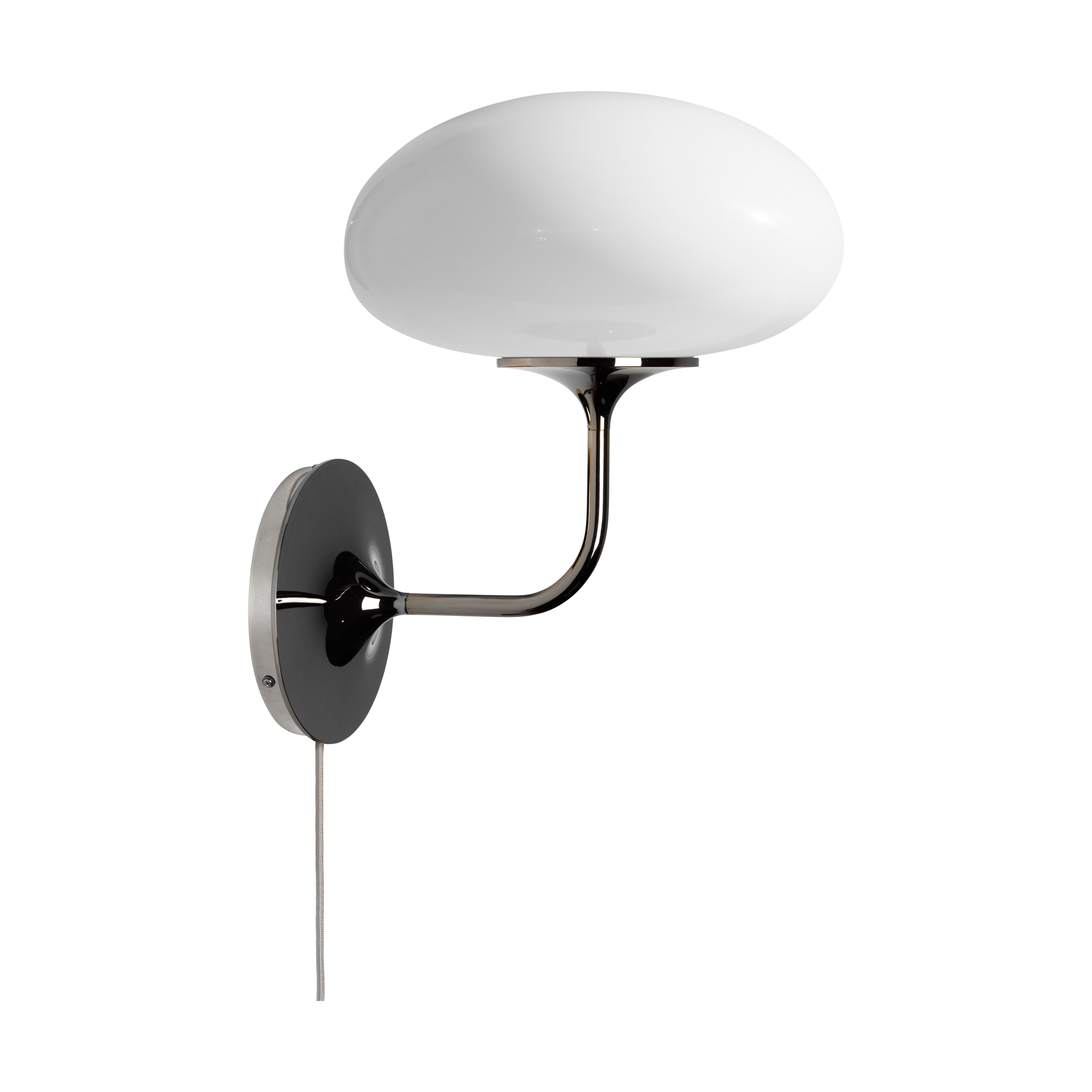 gubi Stemlite Wall Lamp, Black Chrome-Opal Glass
