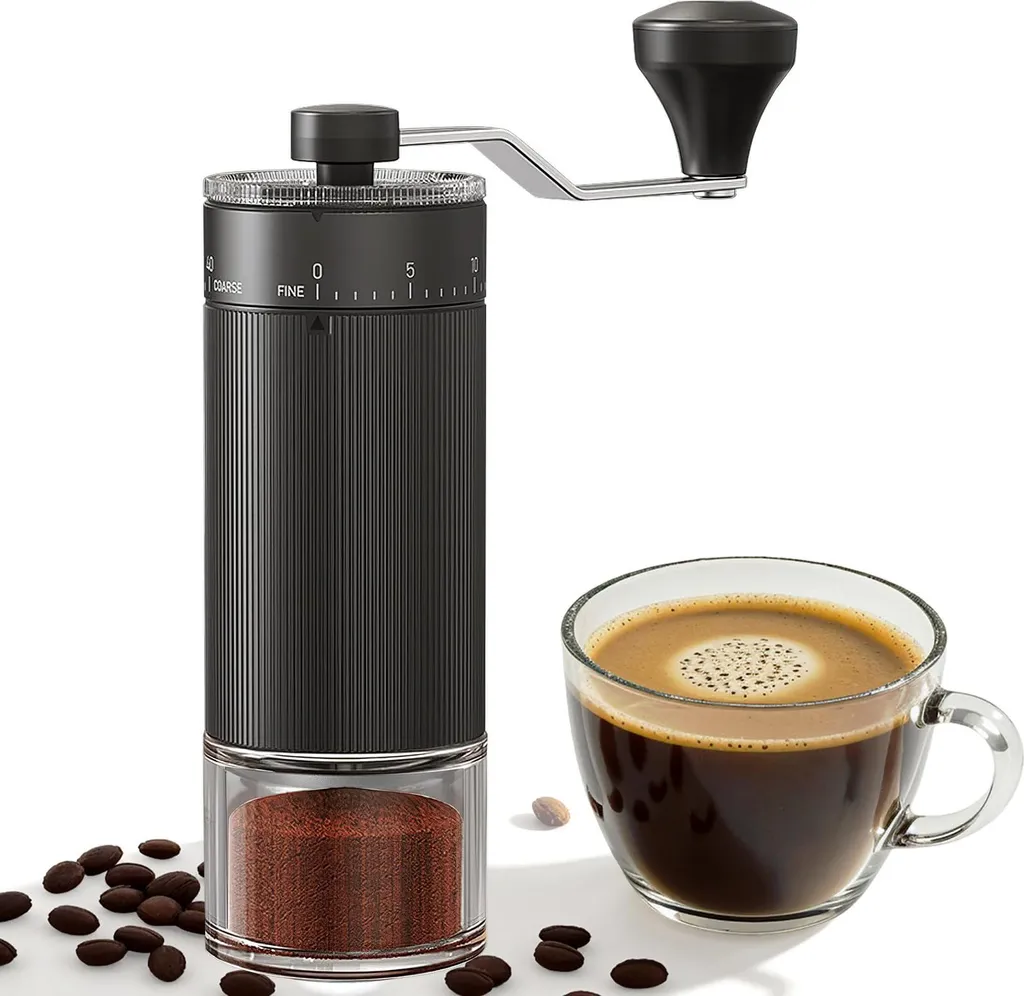 STILVORA Hand Coffee Grinders, Hand Coffee Mill, Ceramic Grinding Mechanism, Manual Coffee Grinder for Filter Coffee, Adjustable & Portable