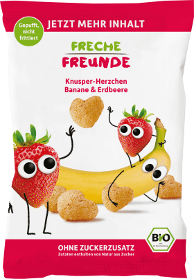 FRECHE FREUNDE Crunchy heart Banana & Strawberry, 30 g