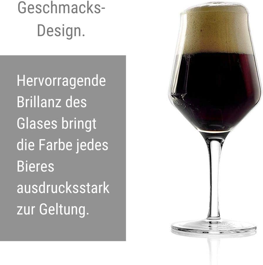 Stalzle Stölzle Lausitz 0.4 Litre Craft Beer Glasses, 430 ml, Set of 6, Highly Functional Beer Glasses Suitable for Craft Beers, Dishwasher Safe, High-Quality Crystal Glass