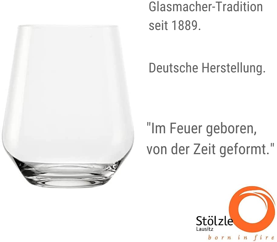 Stalzle Stölzle Lausitz 370 ml Lead Free Quatrophil Whisky Crystal Glass, Transparent