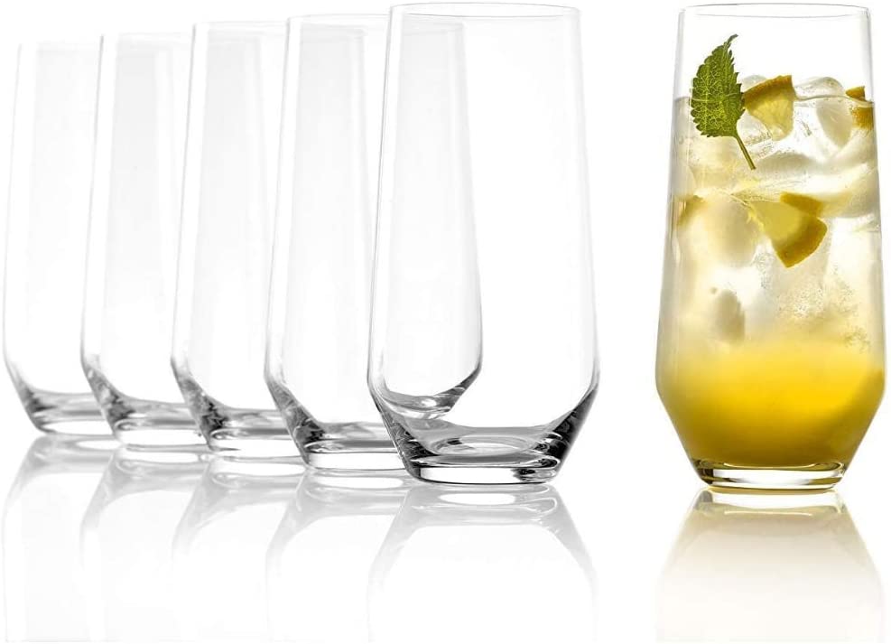 Stalzle Stölzle Lausitz 390 ml Lead Free Quatrophil Longdrink Crystal Glass, Transparent
