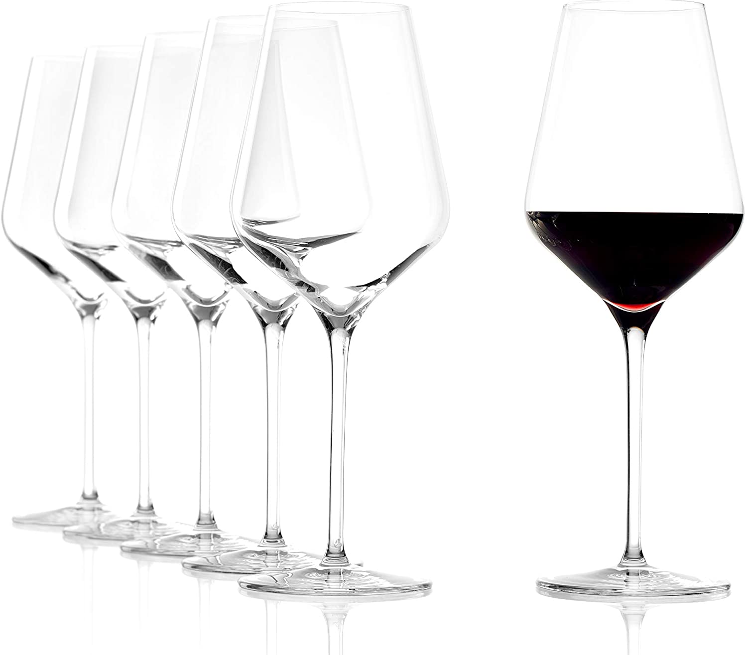 Stalzle Stölzle Lausitz Quatrophil Red Wine Glasses 568 ml I Set of 6 I Dishwasher Safe I Shatterproof I like Mouth-Blown I Elegant Crystal Glass I Best Quality